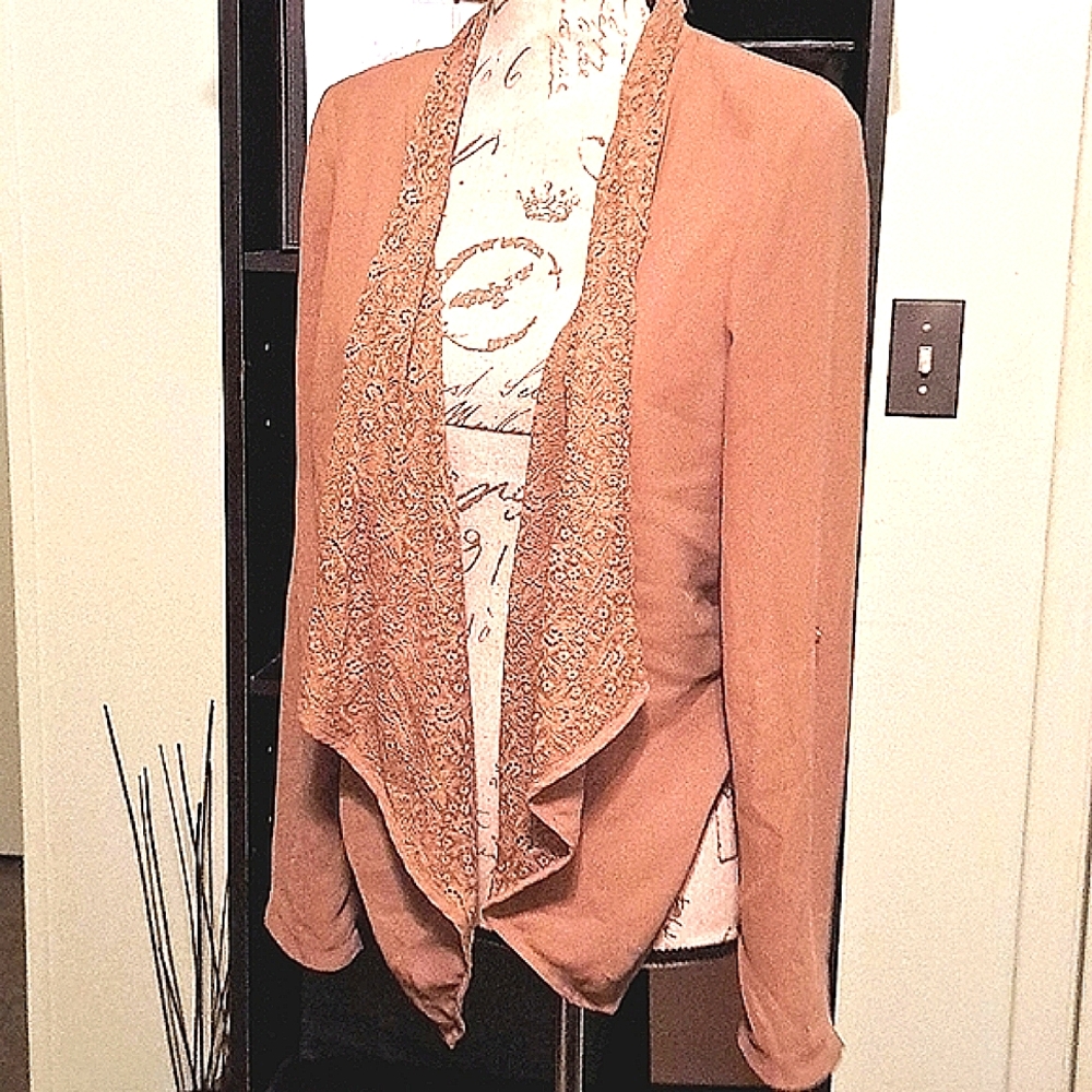 Anthropologie Blu Pepper Crop Shrug M